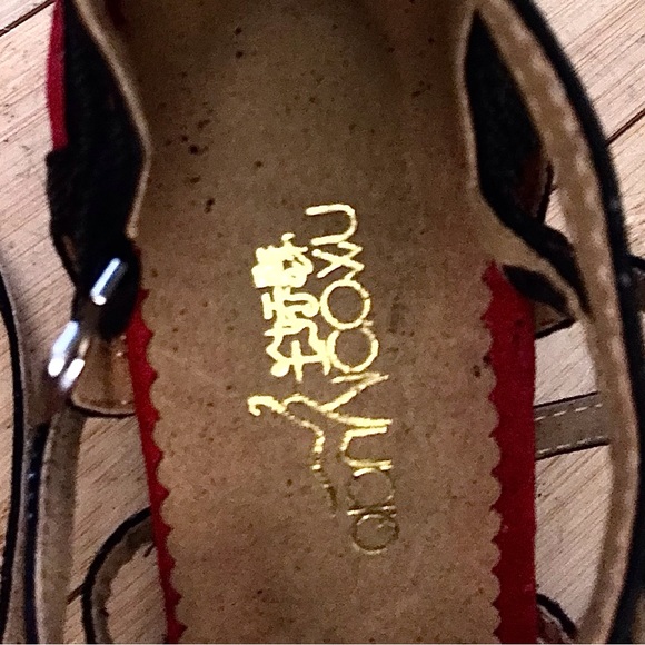 Dramatic Dripping Blood Red Ruby Suede Salsa Shoes Delicate Preloved - Picture 11 of 13